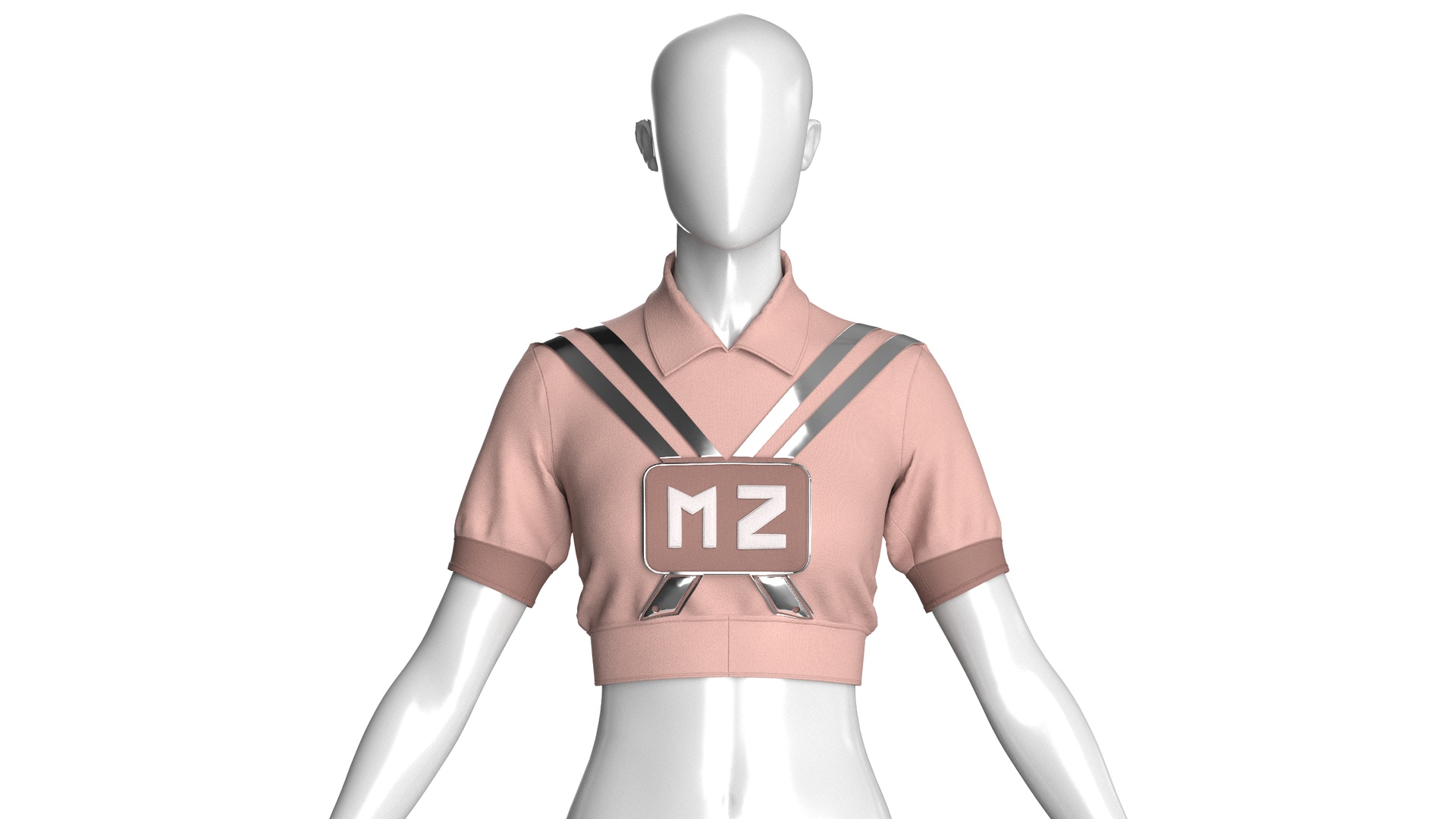 Media 1 for listing Girls Metallic Harness Crop Top | High Poly