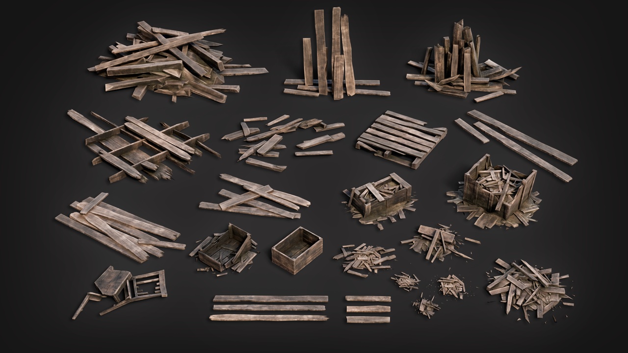 Media 1 for listing Broken Wood Debris - Planks, Crates & Pallets Pack