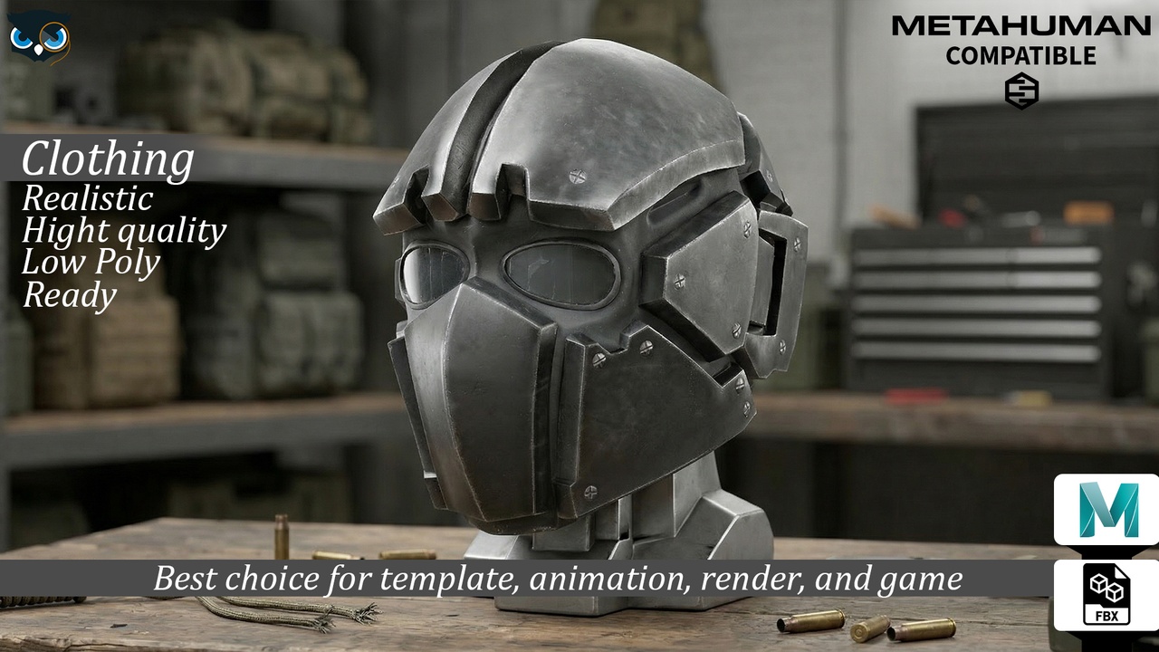 File multimediali per l'articolo Tactical Ballistic Combat Helmet - MetaHuman Compatible: 1