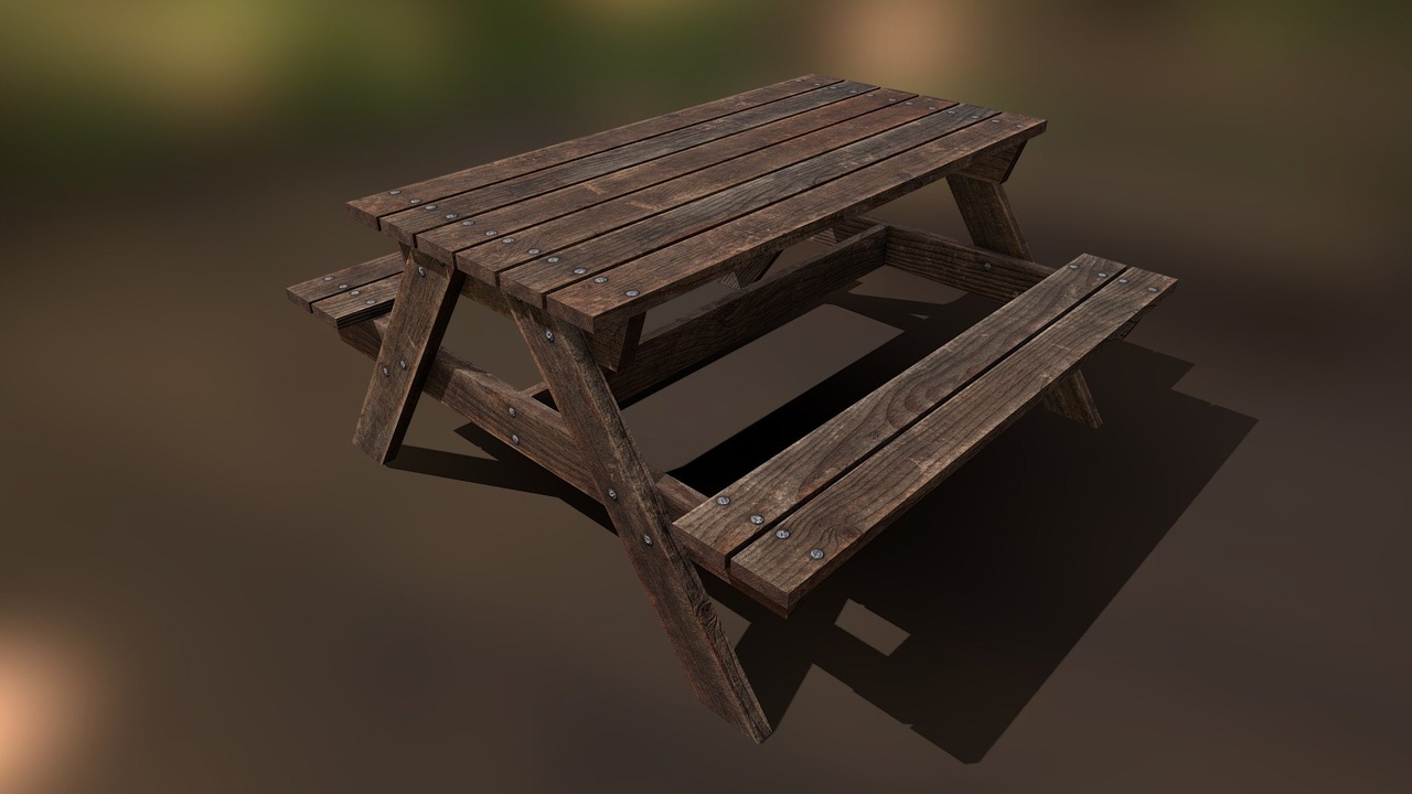 Multimedia 1 para anuncio Picnic Table - Low Poly