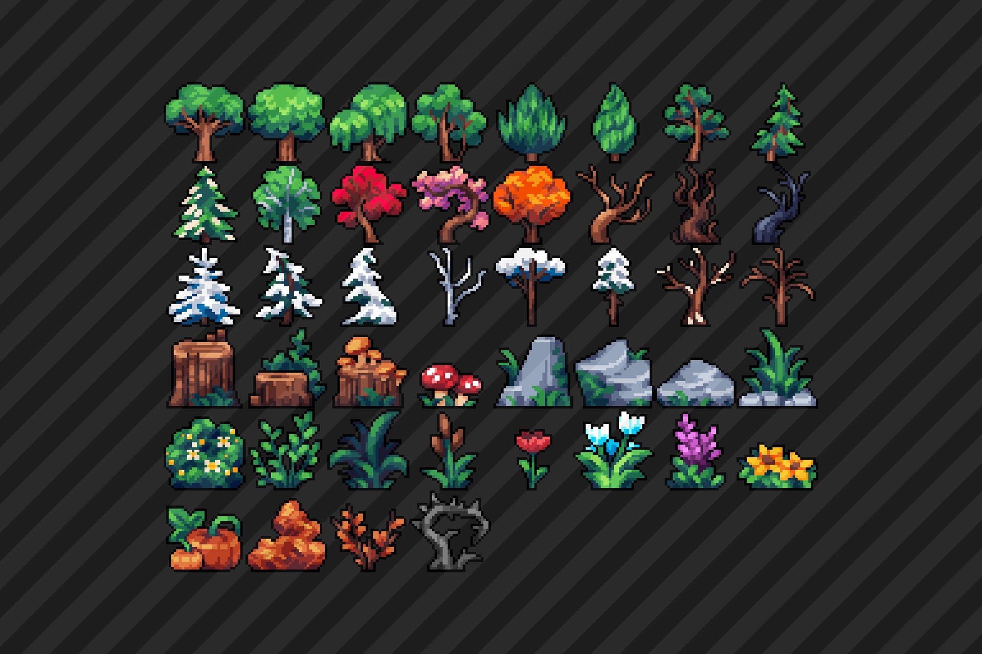 Media 1 for listing Pixel Flora (Trees, Plants and Props)