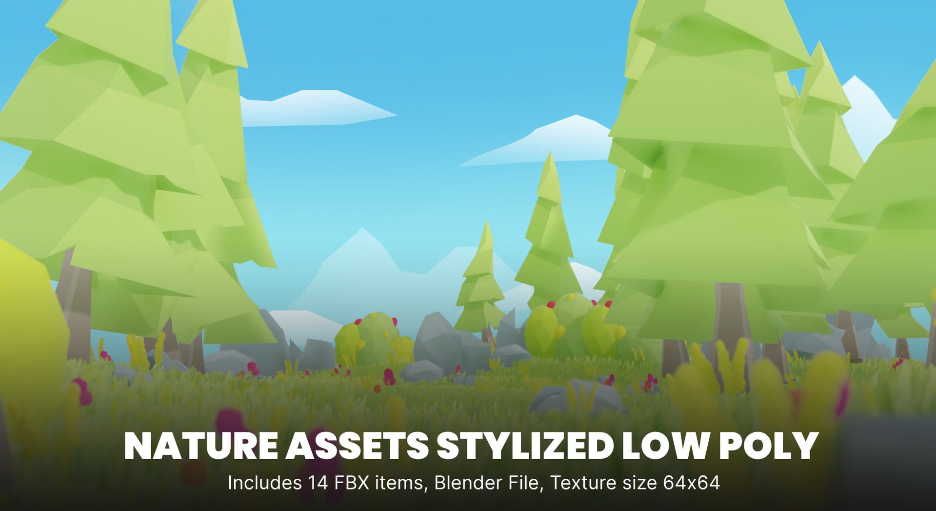 Media 1 for listing Epic Nature Stylized Low Poly Environment and Vegetation Assets Pack