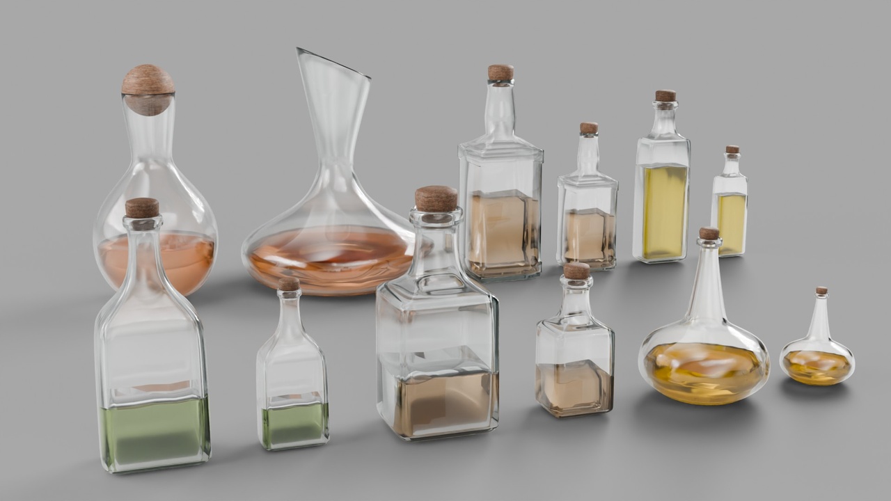 Медиа 1 для объявления Realistic Premium Glassware Decanters, Bottles, Vials