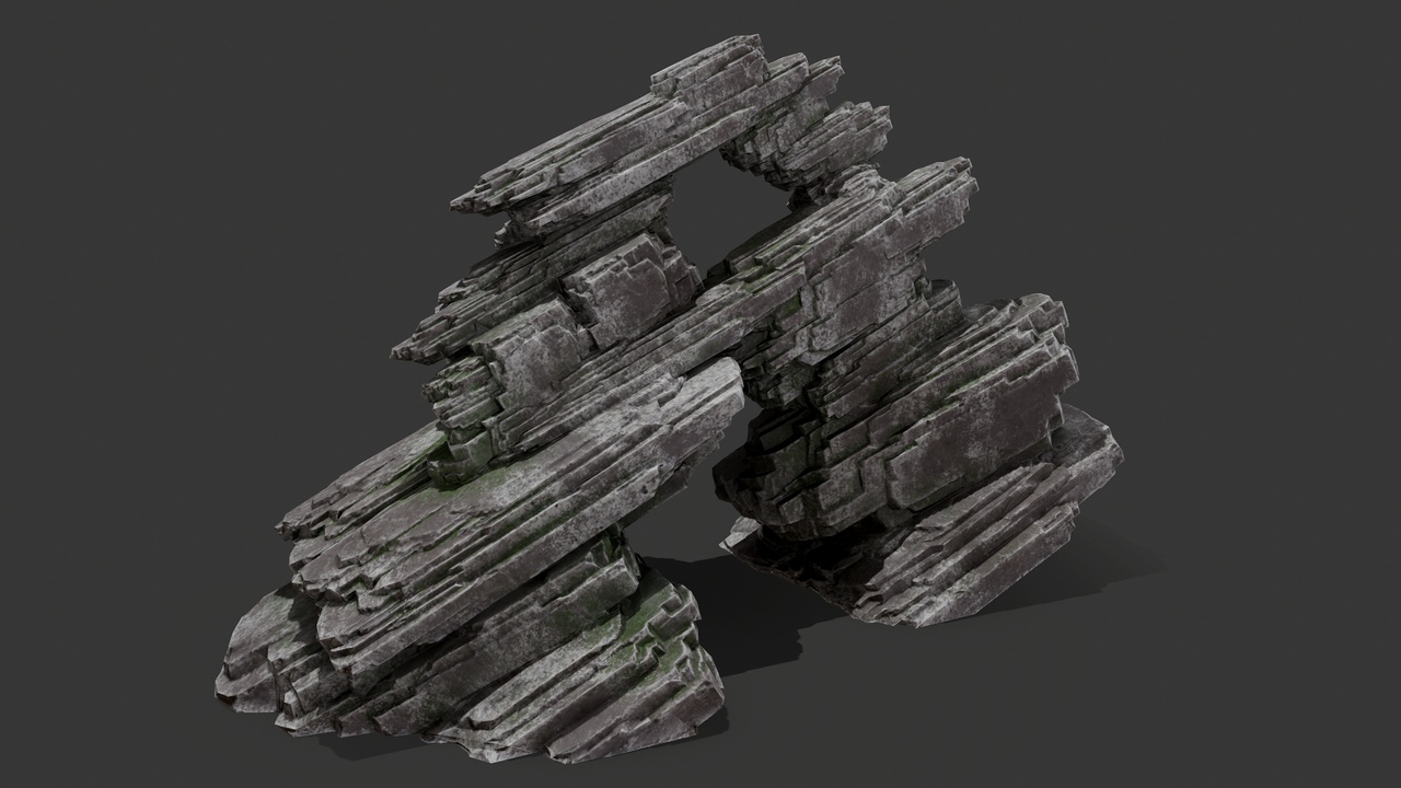 Media 1 for listing Cliff Rock with Multiple Textures Low Poly