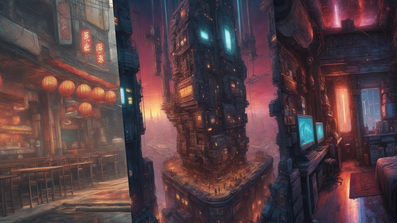 Media 1 for listing Cyberpunk City Backgrounds