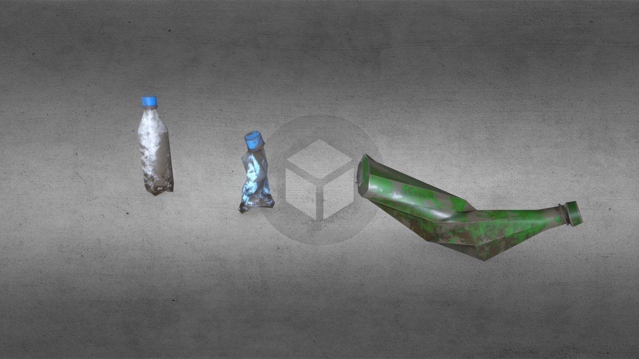 Media 1 for listing Dirty Plastic Bottles Trash - 3 Piece Set