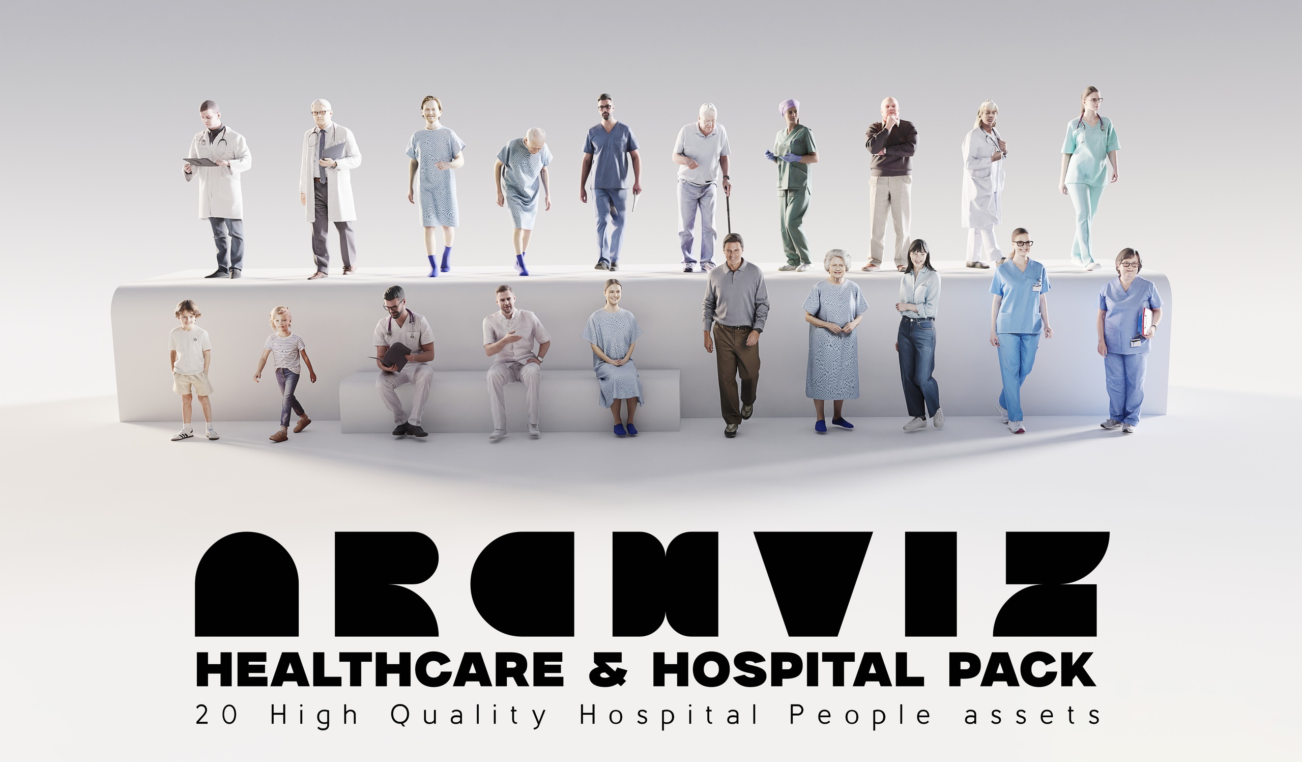 Media 1 for listing ArchViz People — Healthcare & Hospital | 20 Hospital Character Models