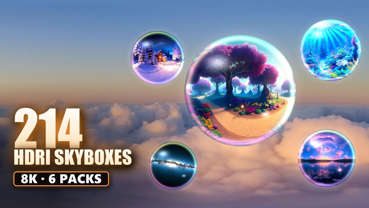 Media 1 for listing Milky Way, Fairytale & Clouds 8K HDRI Bundle - 214 Skyboxes: Night, Snow & Sea