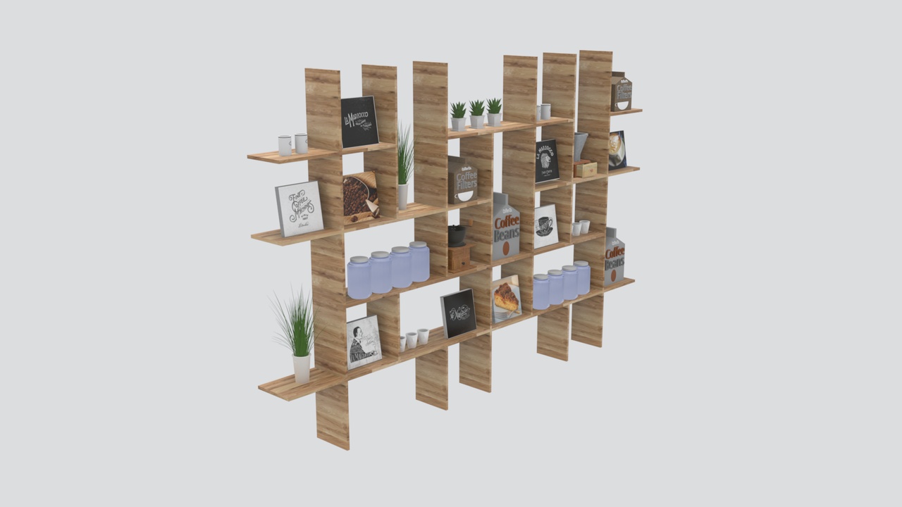 Media 1 for listing Storage Rack Wooden Shelf Cabinet 3D Model