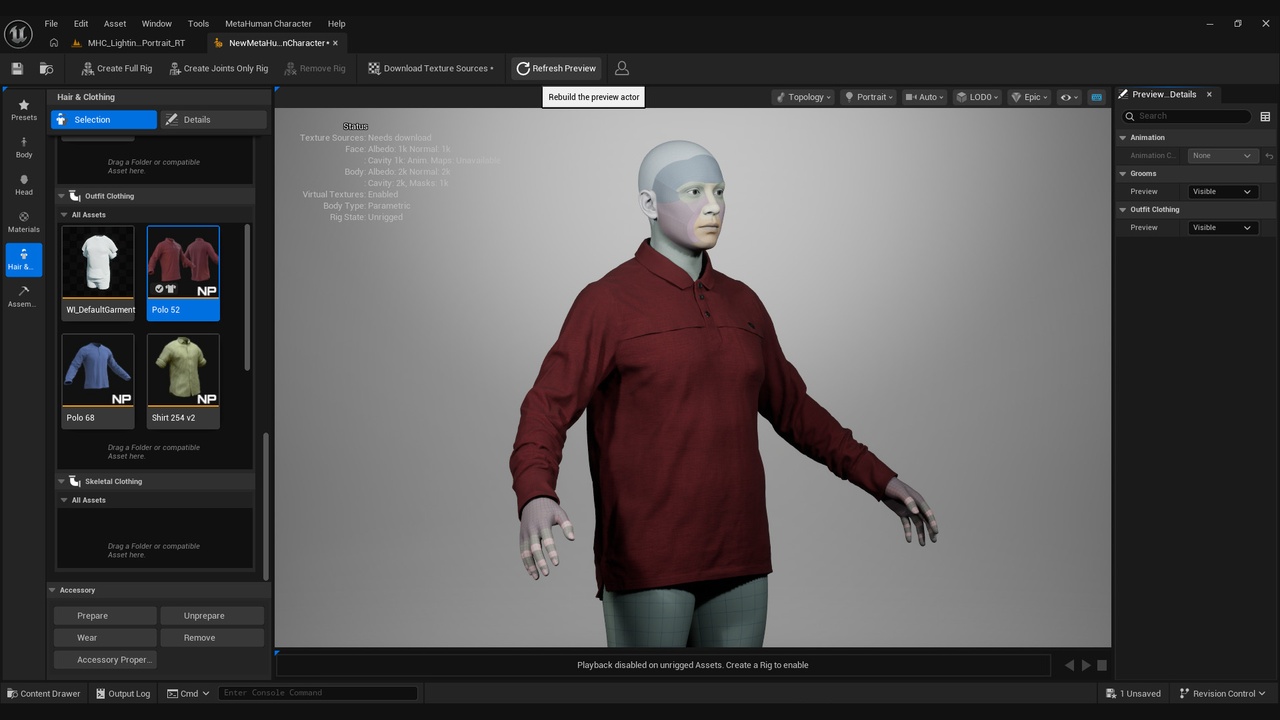 Media 1 for listing 3D Shirts Collection for Metahumans 1 - MHPKG