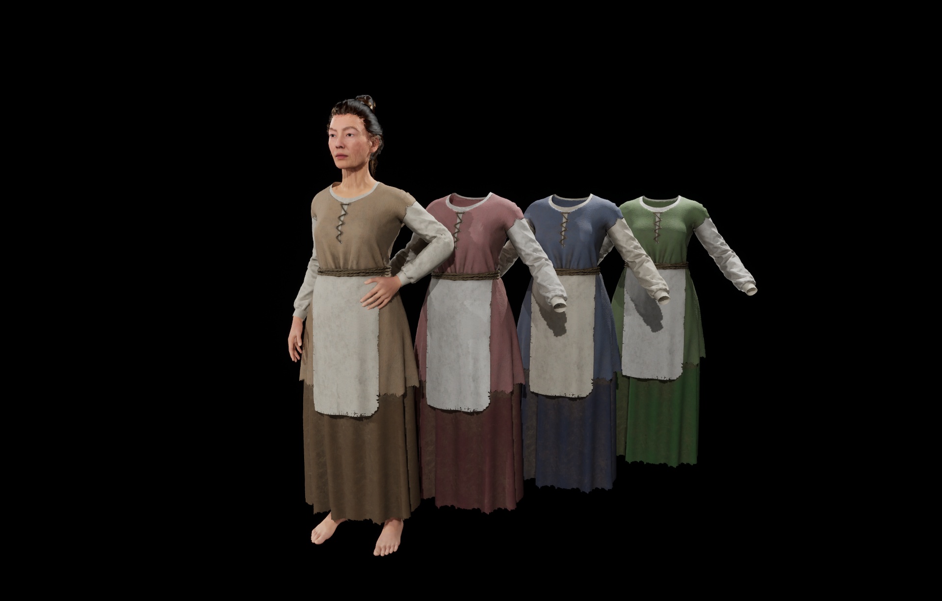 Female Metahuman Cloth Pack Medieval Rustic Outfit (Rigged)-VOL2 | Fab