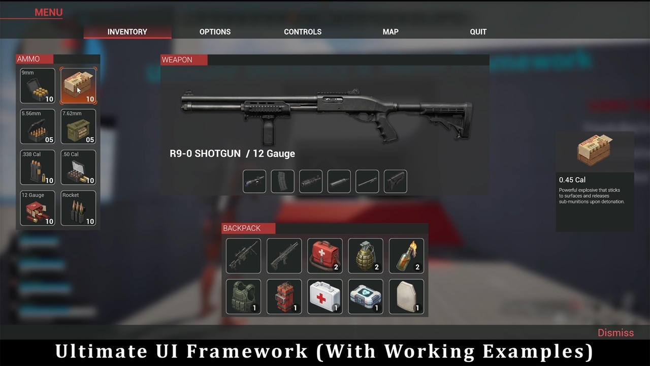 Media 1 for listing Ultimate UI System - (Inventory, Interaction, Menu, Map, Compass, Minimap, HUD)