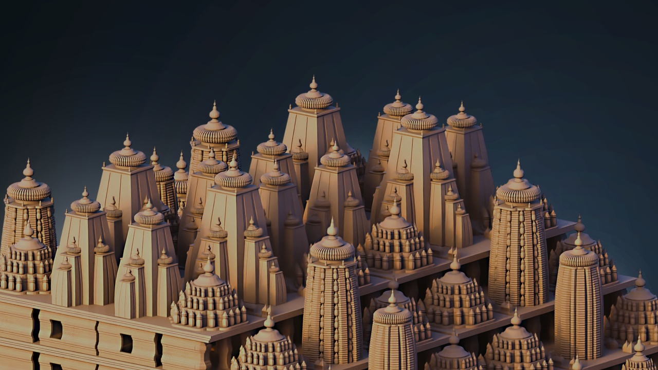 Media 1 for listing Nagara style temple 3d model | Indian temple architecture | Unreal, Blender