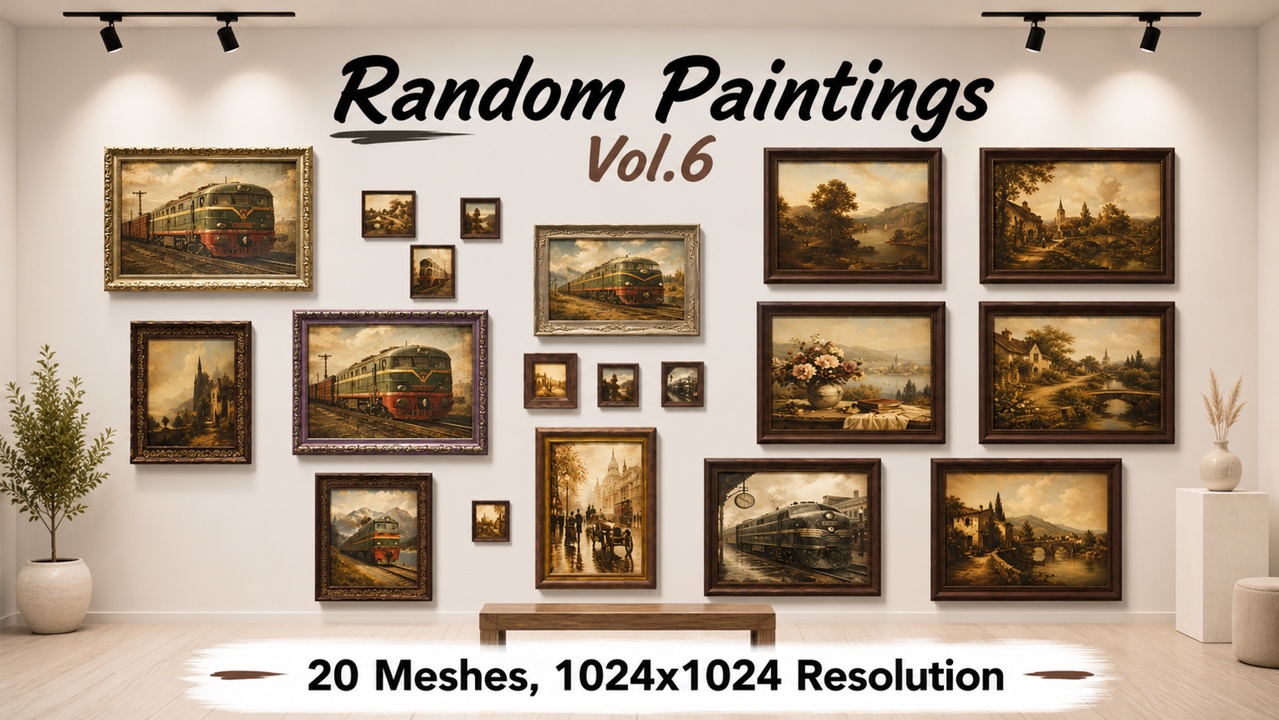 Media 1 for listing Random Paintings - Wall Decor Art - Vintage Pictures - Vol.6
