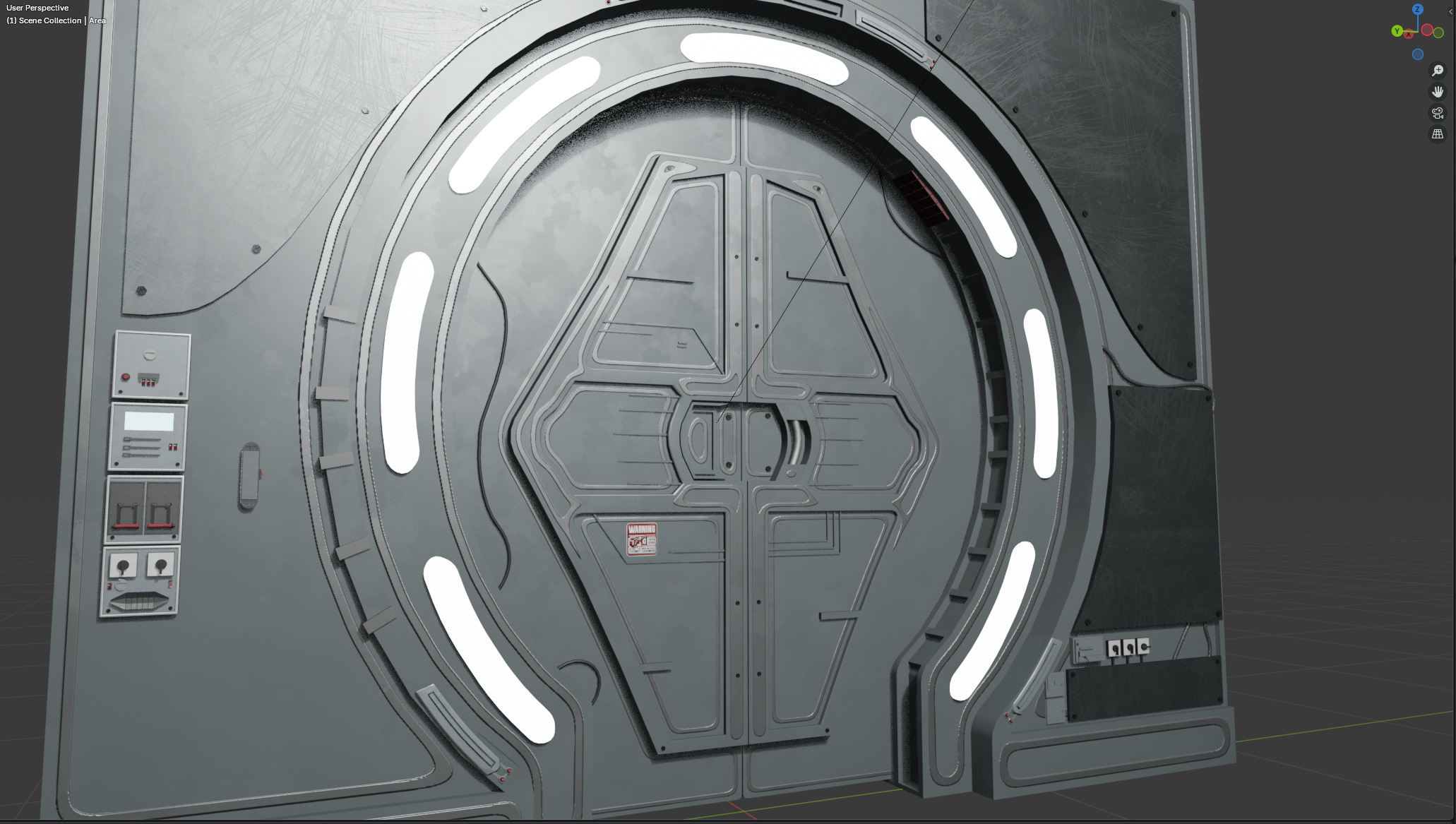 Sci-fi Door with Devices | Fab