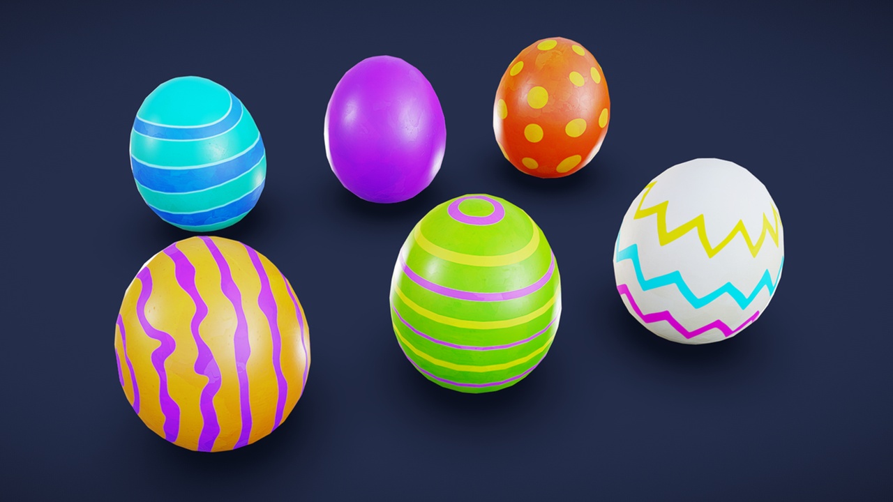 Media 1 for listing Stylized Easter Eggs - Game Ready