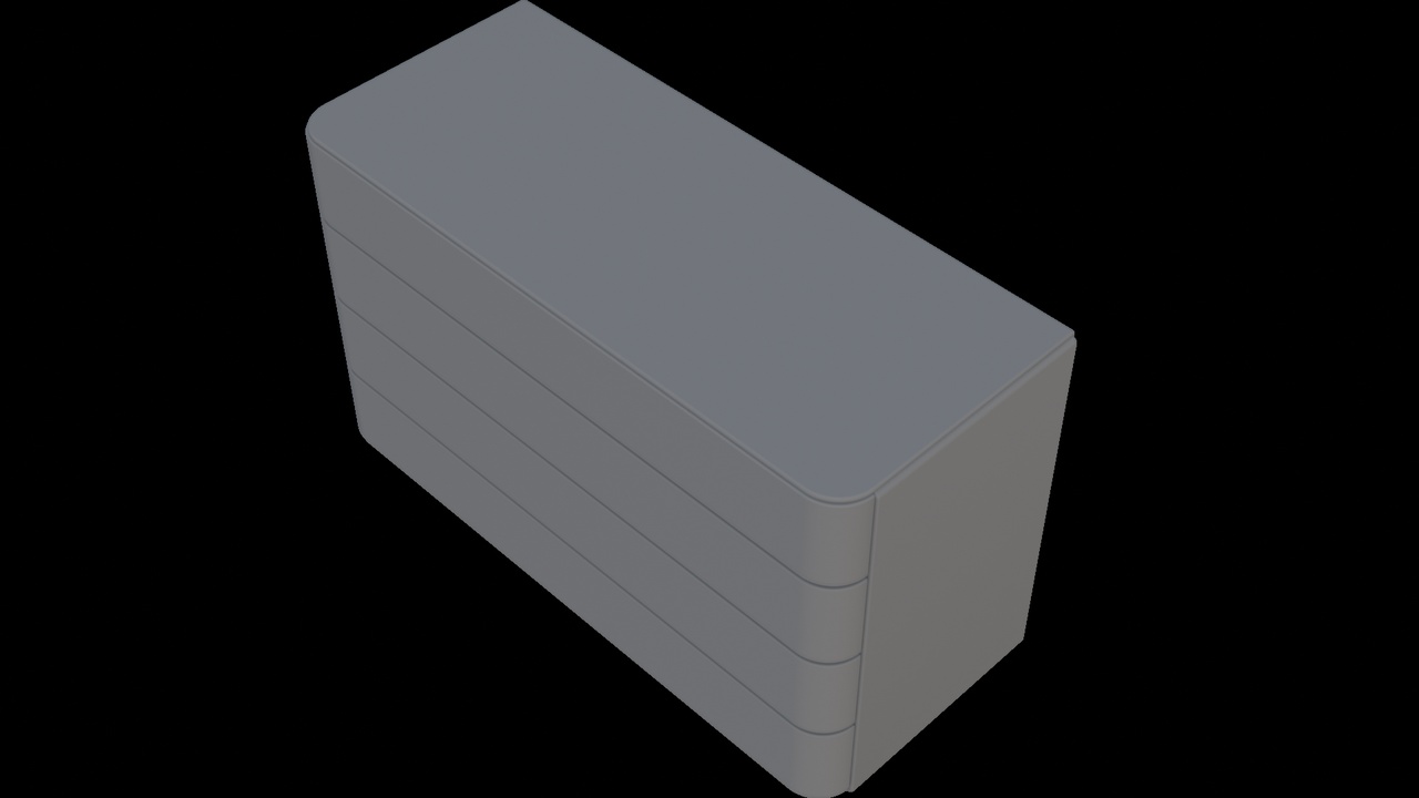 Media 1 for listing Modern Gray Wardrobe with Rounded Edges