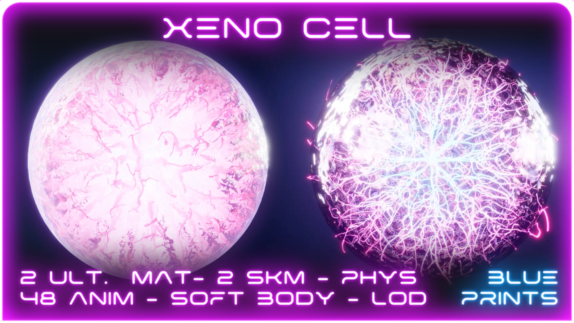Xeno Cell, a Bright modular alien softball creature with blueprint ...
