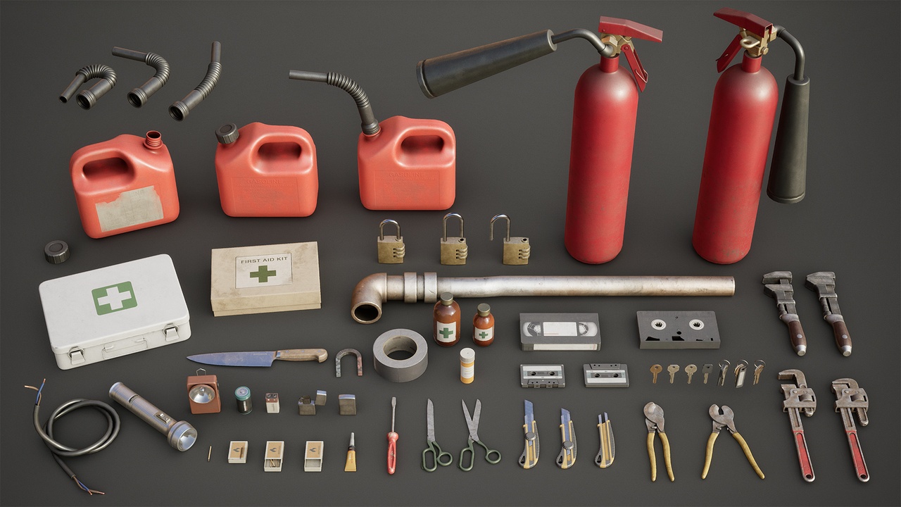 Media 1 for listing Survival Horror Inventory Props Pack