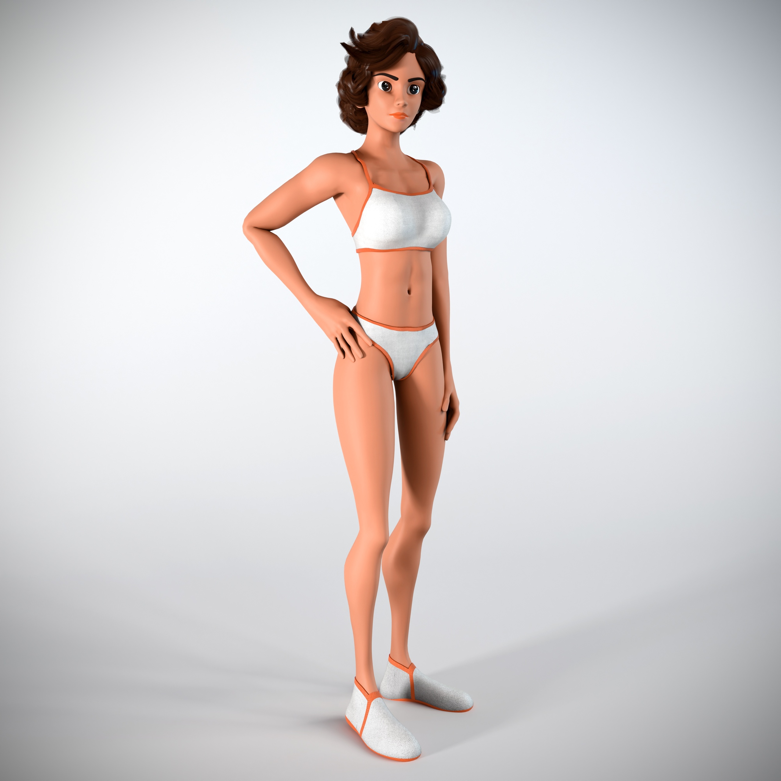 Media 1 for listing Stylized Female Body Base Mesh | Game-Ready, Rigged & Animated