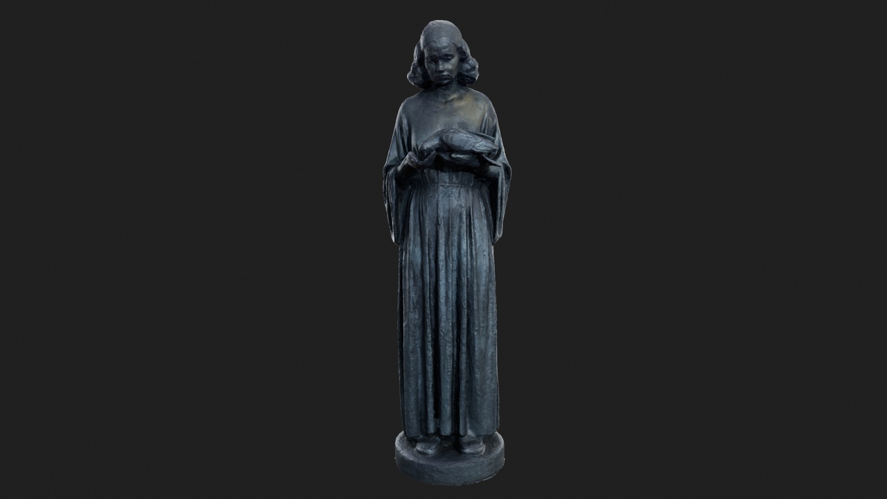 Media 1 for listing Statue of a girl with a pigeon