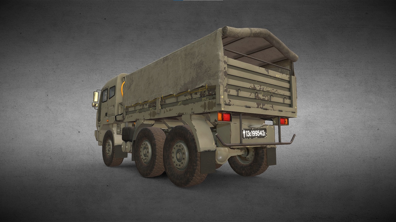 الوسائط 1 للقائمة Military Truck Version 7 +Rolled Tarpaulin