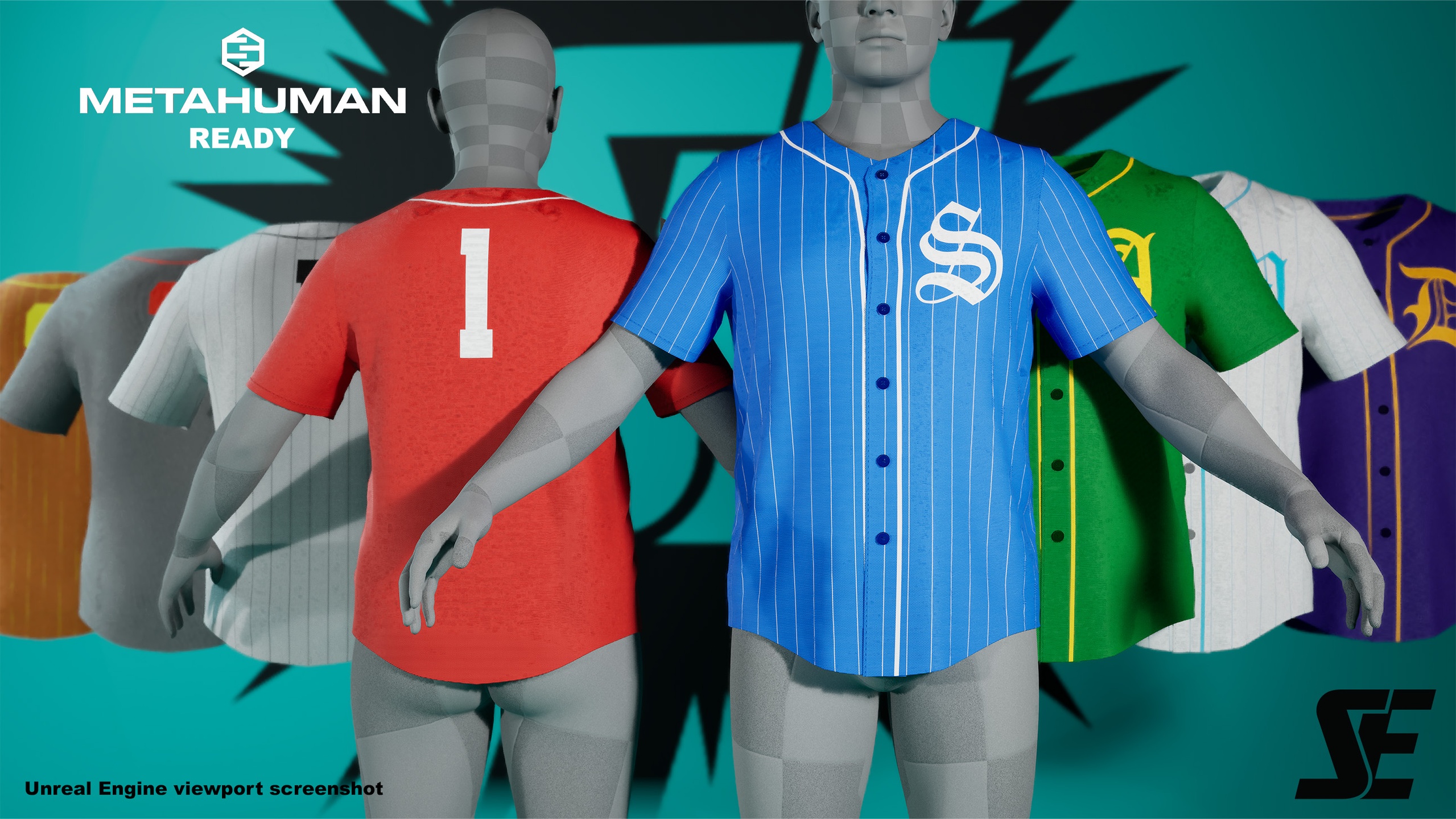 Media 1 for listing MetaHuman Ready Shirt - Baseball Jersey