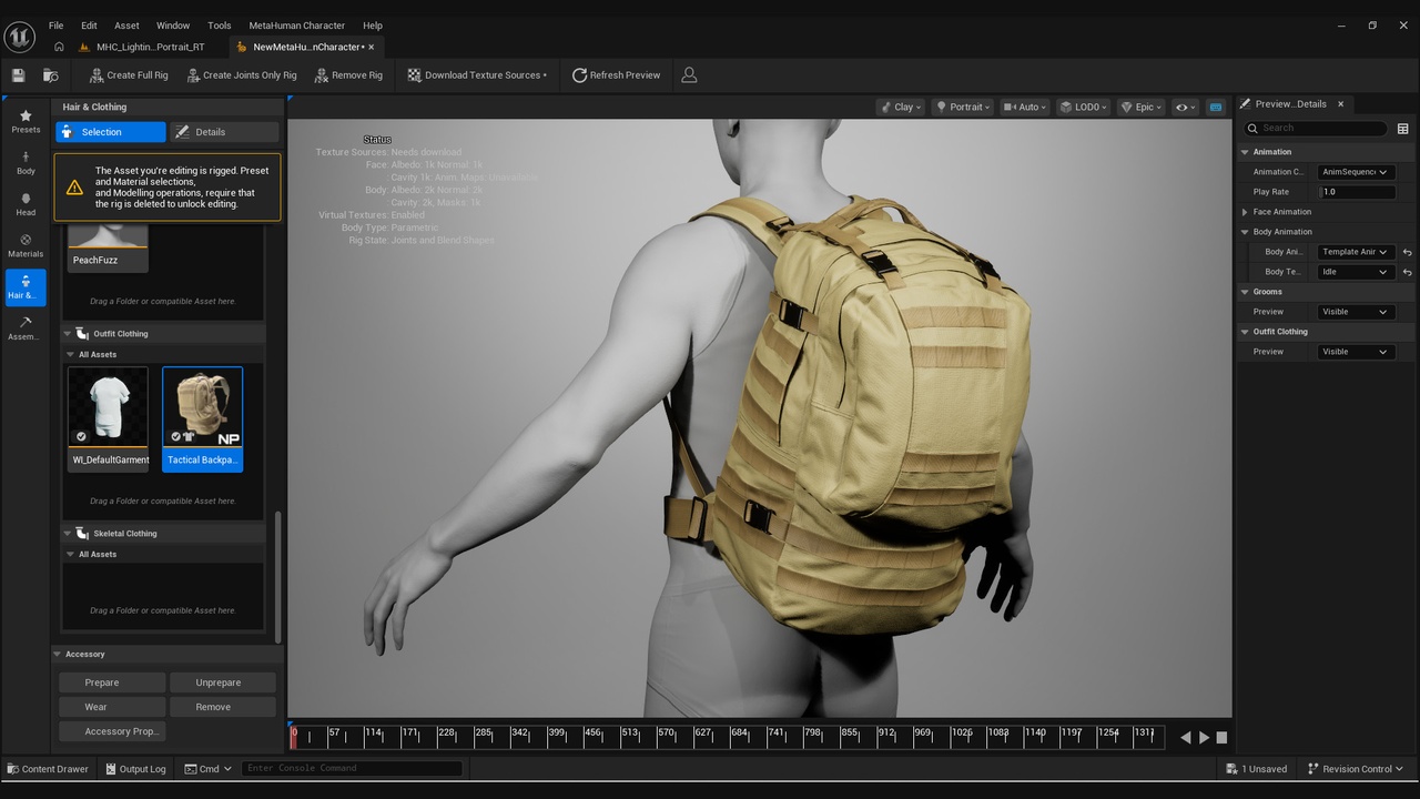 Media 1 for listing Tactical Backpack for Metahuman 74 - MHPKG