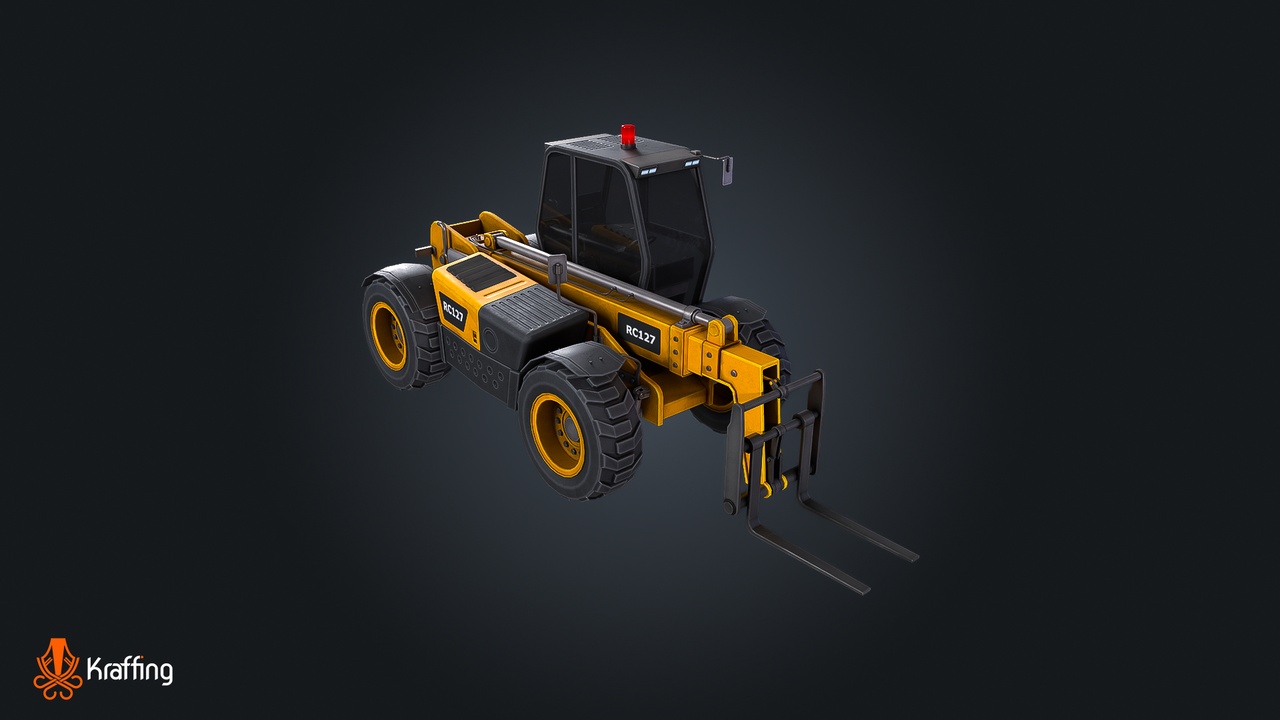 Media 1 for listing Vehicle Telehandler V1 – Industrial Machine – Game Ready PBR