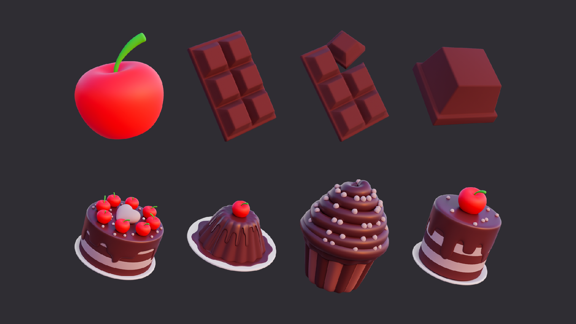 Low Poly Sweet Dessert Pack | Fab