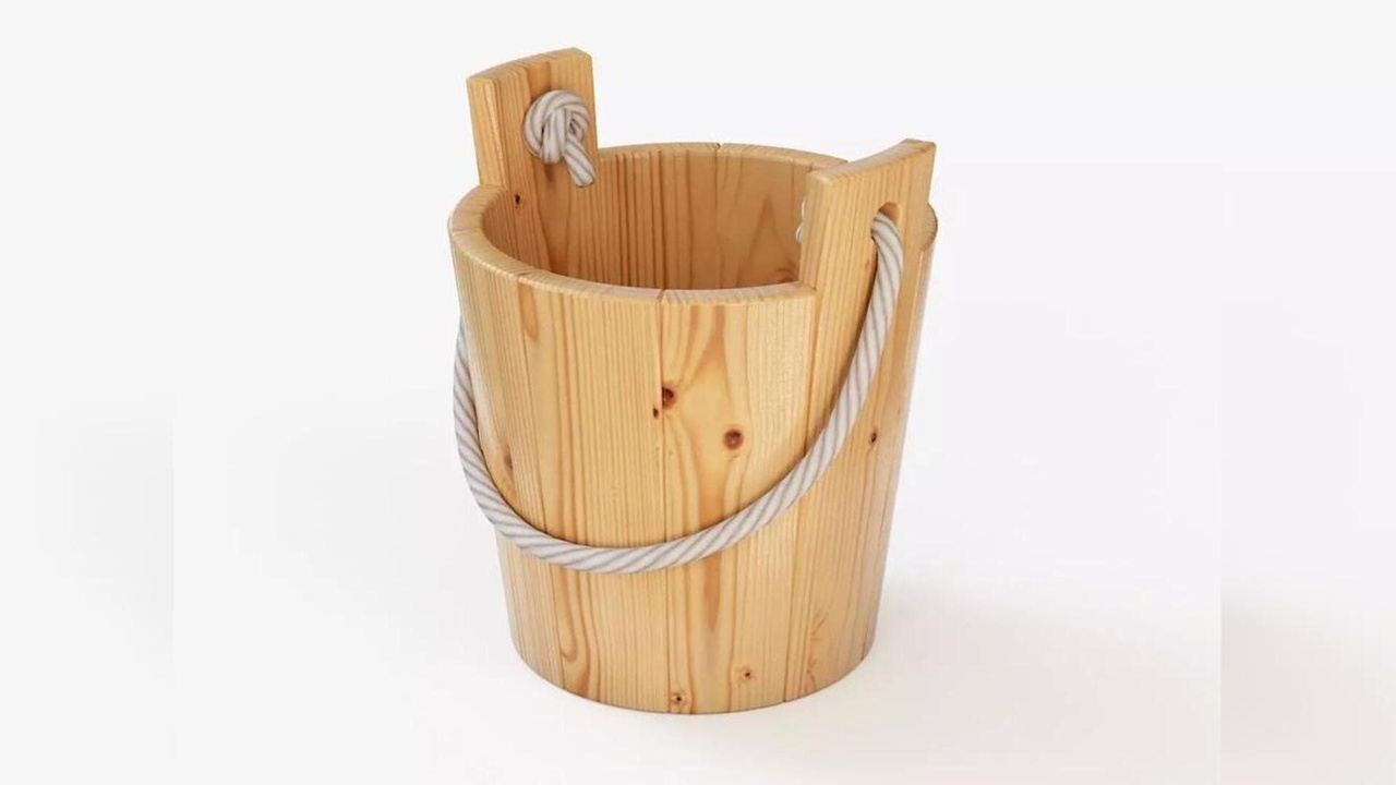 Media 1 for listing Small Wooden Bucket - Low Poly PBR 3D Model