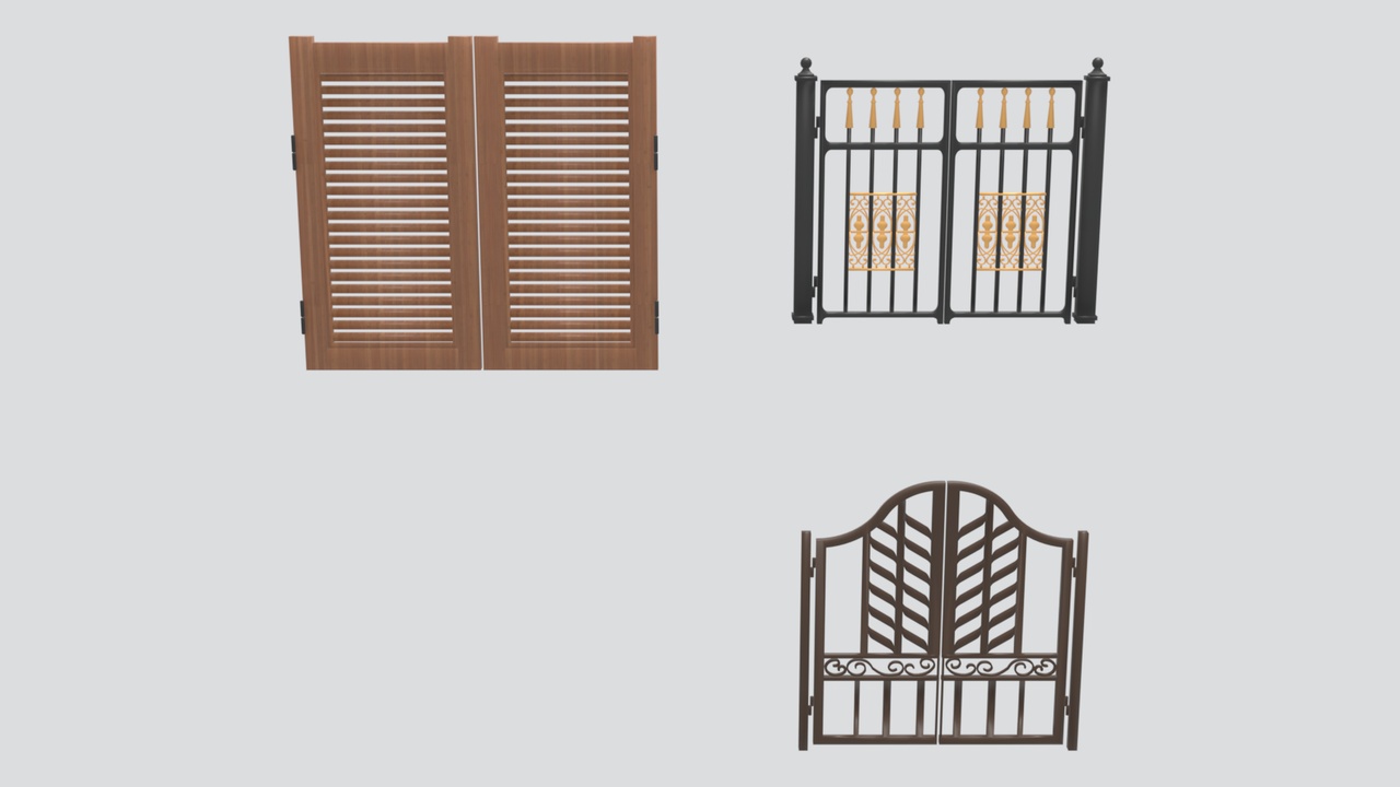 Media 1 for listing European Garden Gate and Shutter Door Collection 3D Model