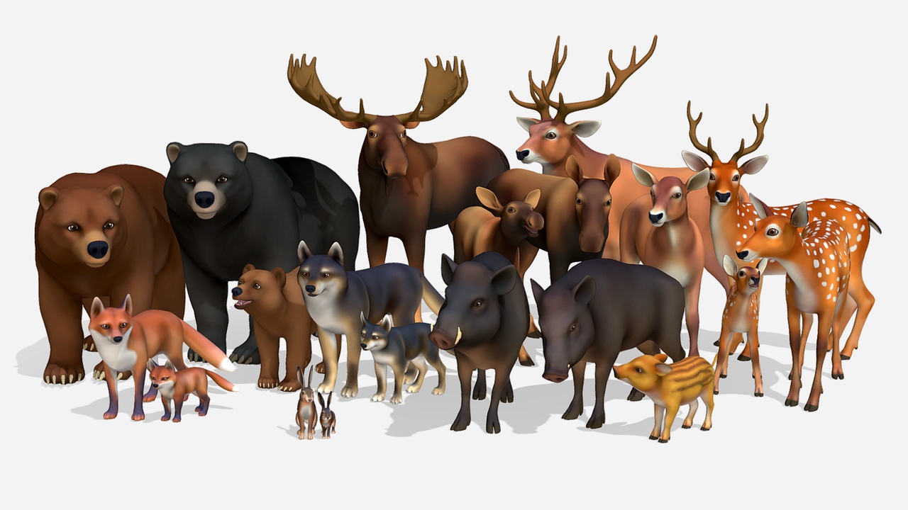 Media 1 for listing Cartoon Wild Animals