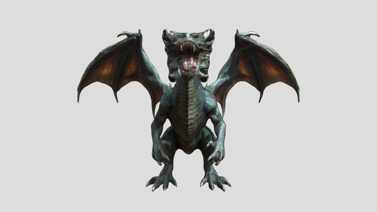 Media 1 for listing Huge Dragon 3 – Fantasy Creature 3D Model