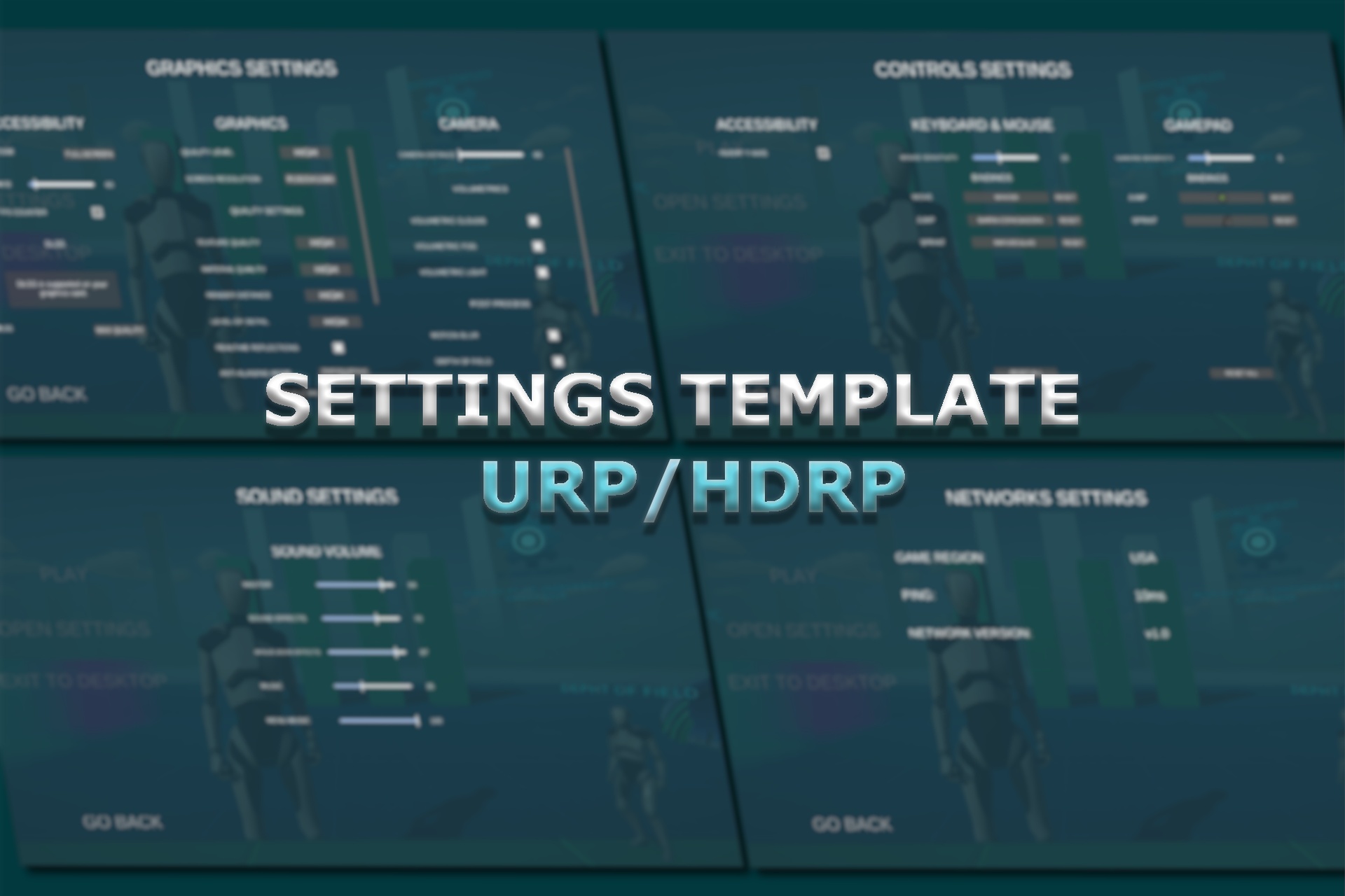Media 1 for listing URP/HDRP Settings Manager - Settings Menu Creator