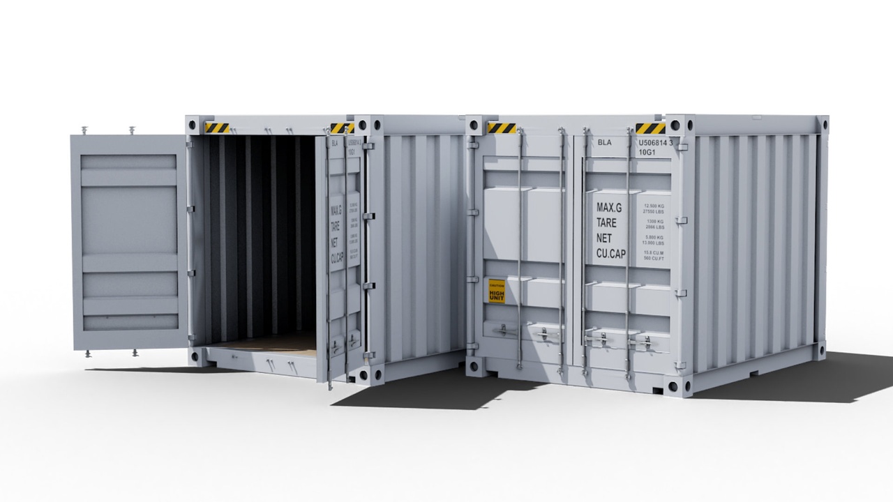 Media 1 for listing 10 Foot shipping container with interior white 3D model