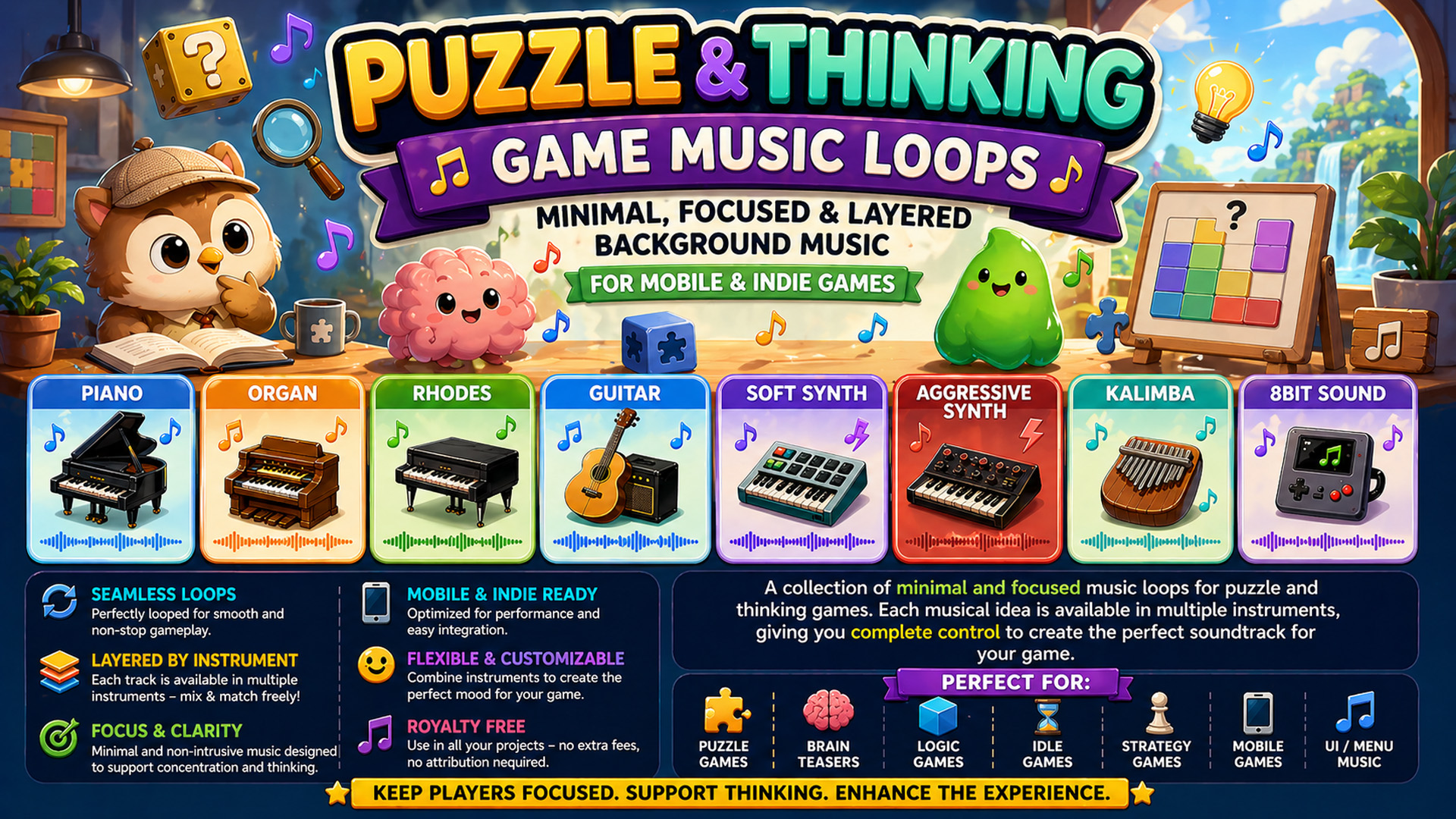 Puzzle & Thinking Game Music Loops – Minimal, Focused & Layered ...