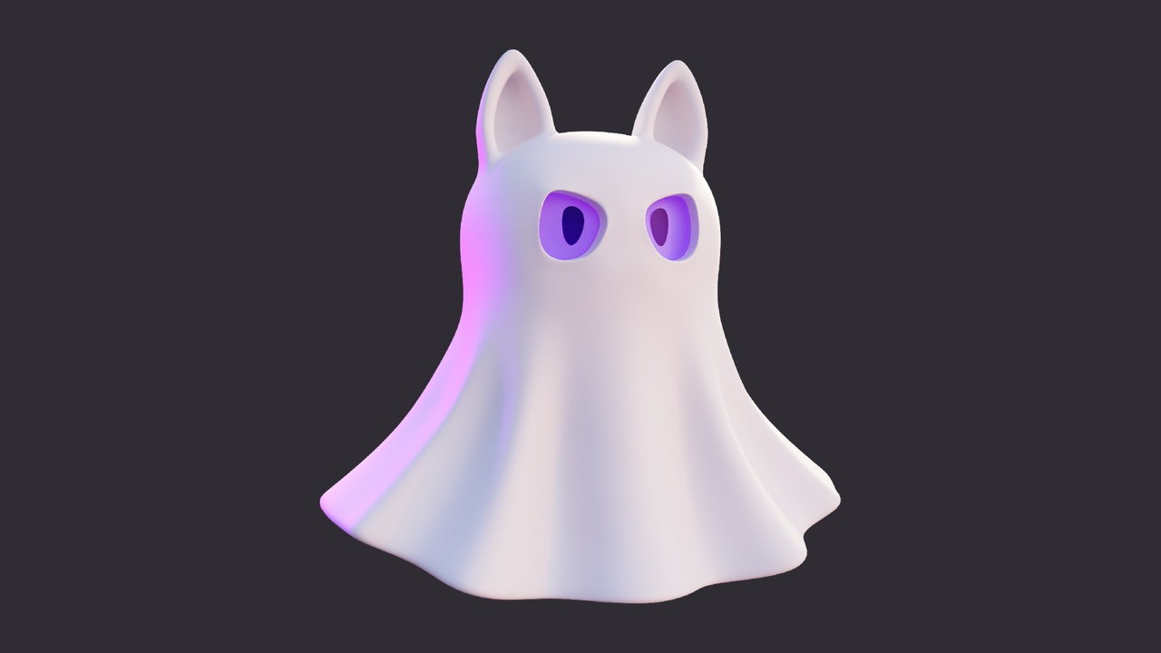 Low Poly Cute Ghost | Fab