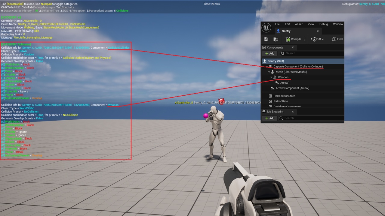 Media 1 for listing Collision Settings Debugger