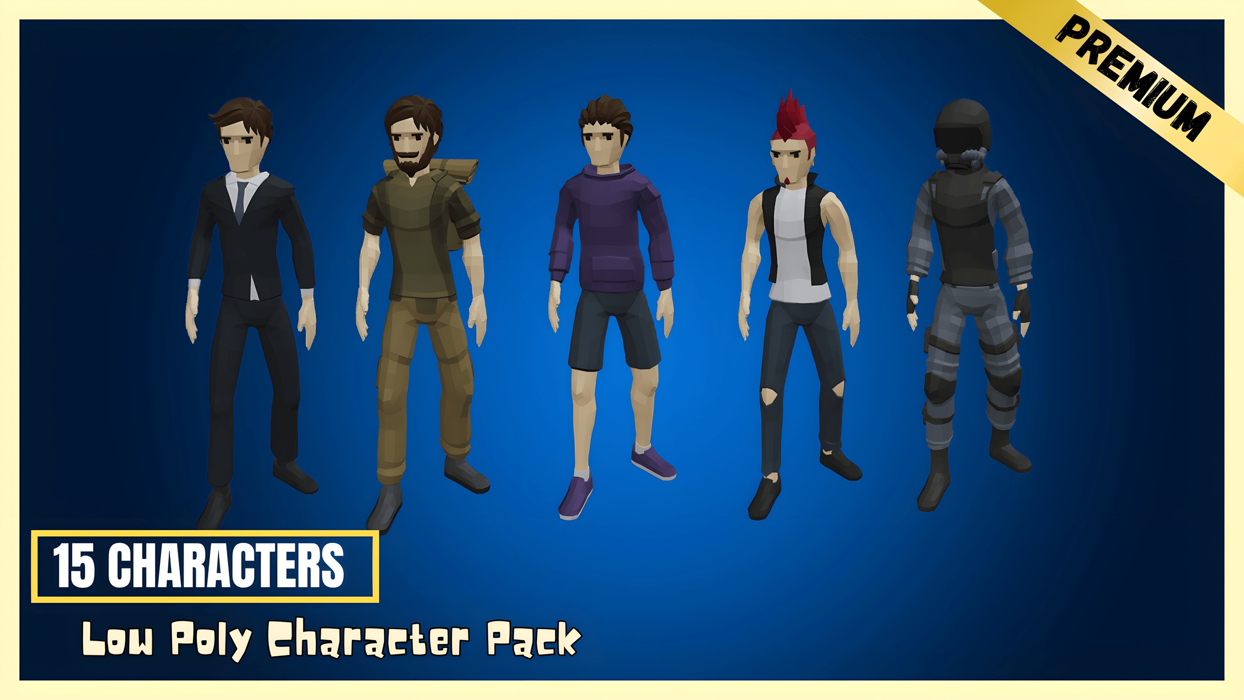 Media 1 for listing Low Poly Stylized 3D Character Pack