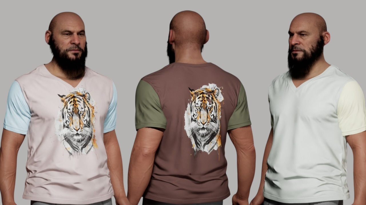 Media 1 for listing Realistic V Neck T-Shirt - Metahuman Compatible