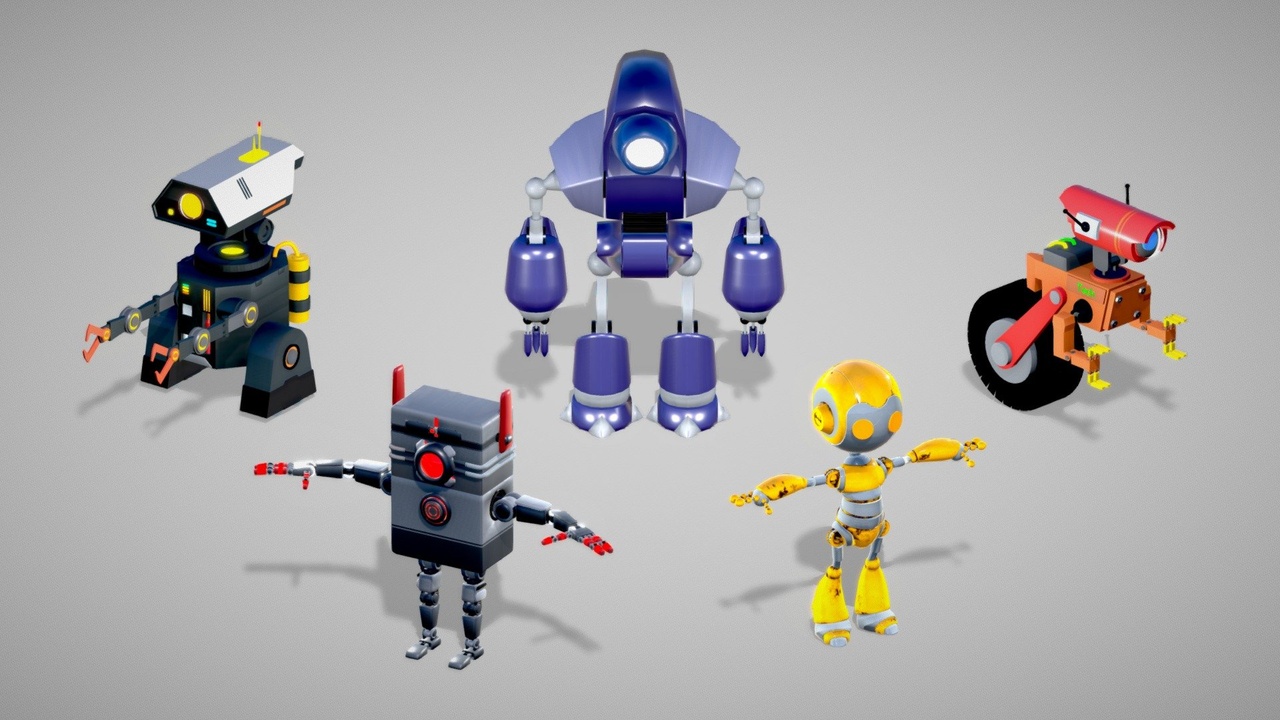 Bot Pack 1 - Multipurpose Robot Collection | Fab