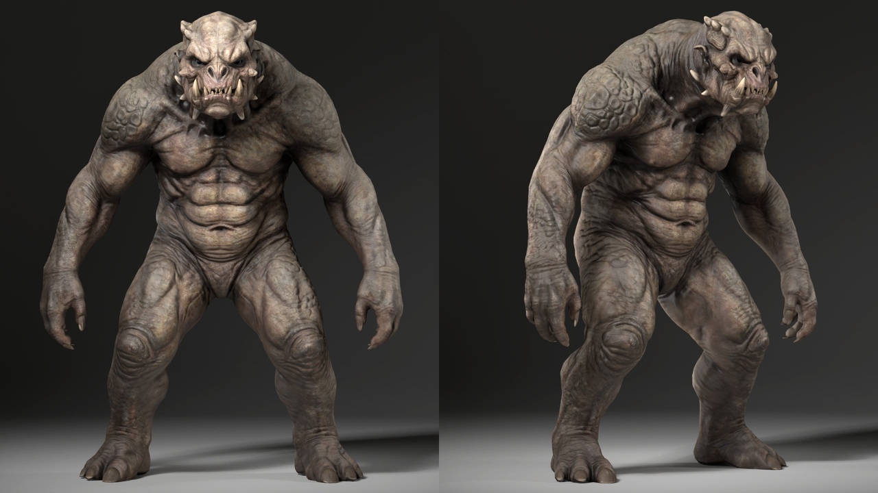 Media 1 for listing Monster Orc 3D Model 4 - Rigged - Animated - Epic Skeleton