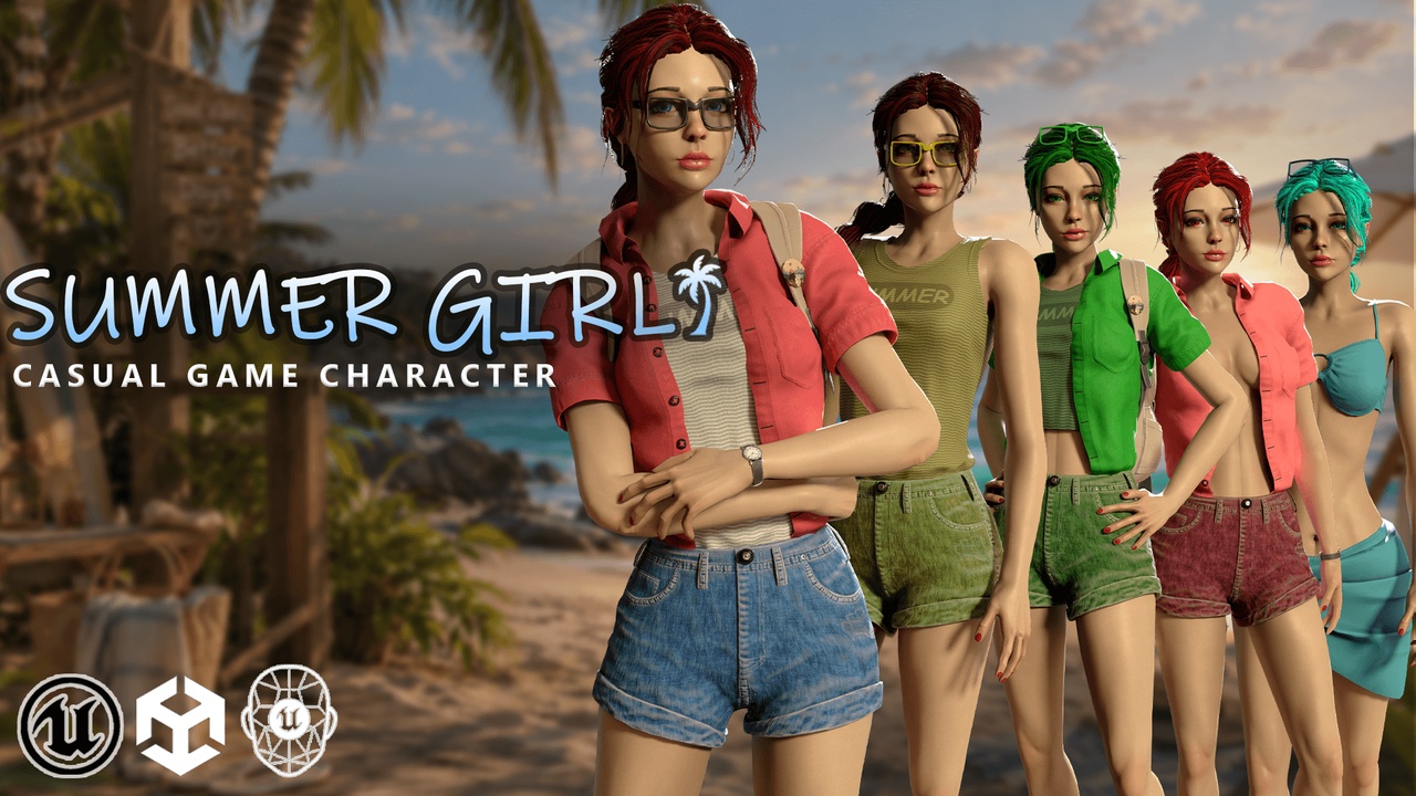 Media 1 for listing Summer Girl – Casual Game Character