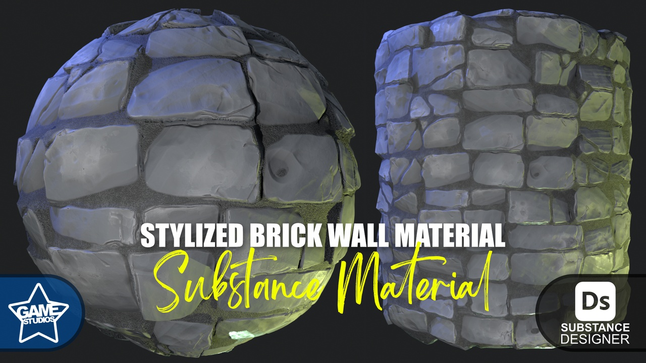 Media 1 for listing Stylized Brick Wall Material 05