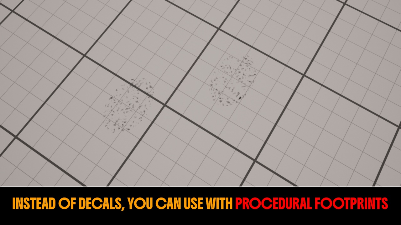 Media 1 for listing Simple Cleaning and Dirt, Procedural Footprints System For Simulation Games