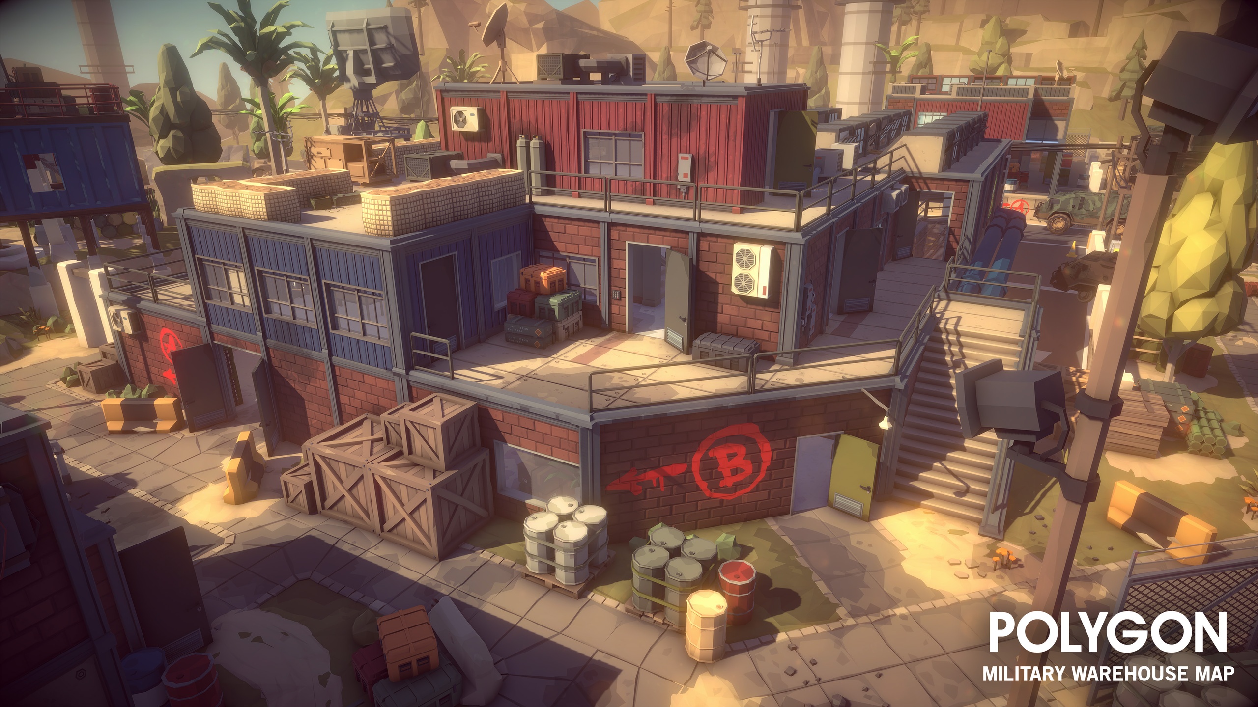 Media 1 for listing POLYGON - Military Warehouse Map by Synty