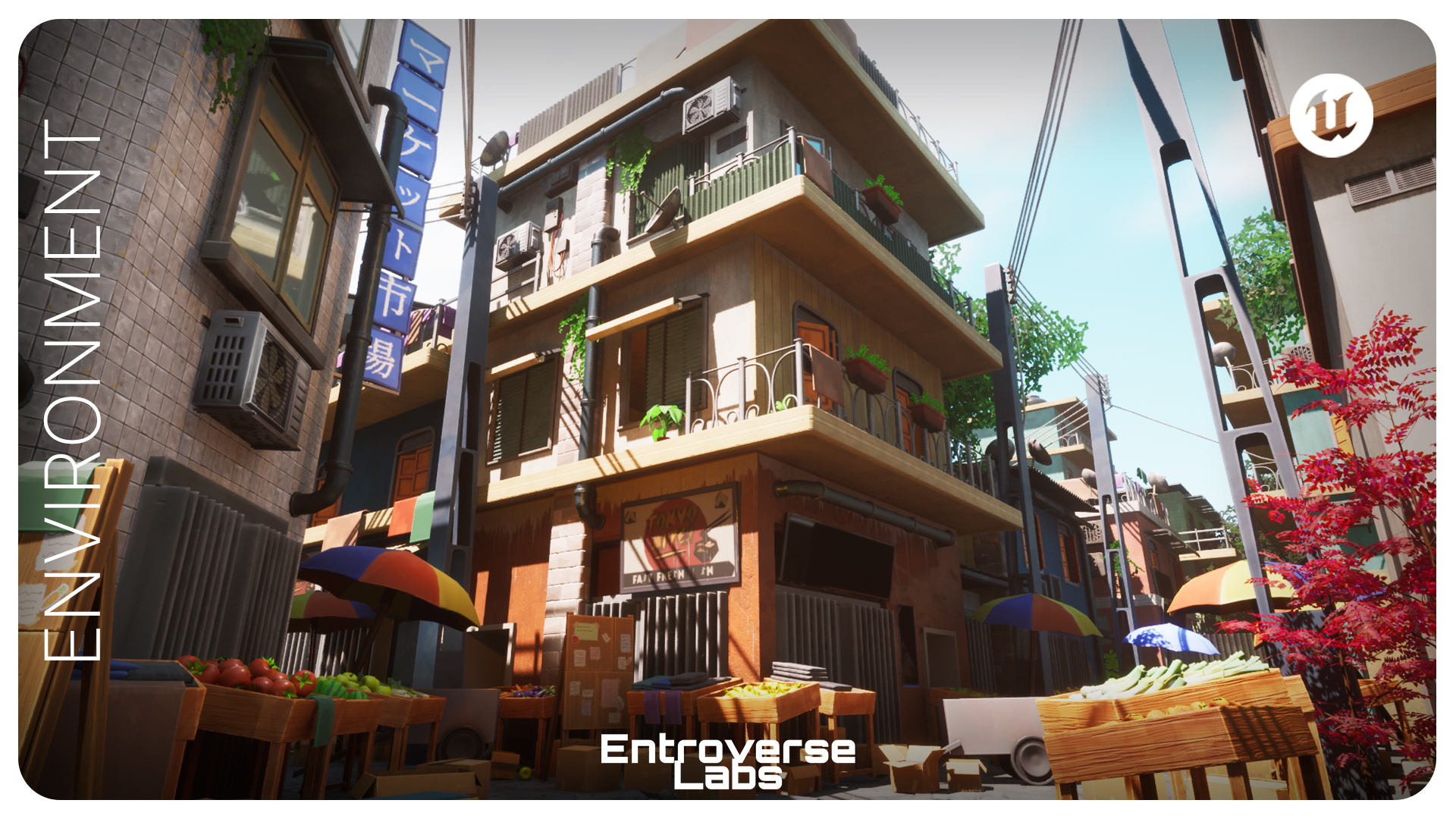 Stylized Japanese Street - Modular Asian Alley Market Pack | Fab
