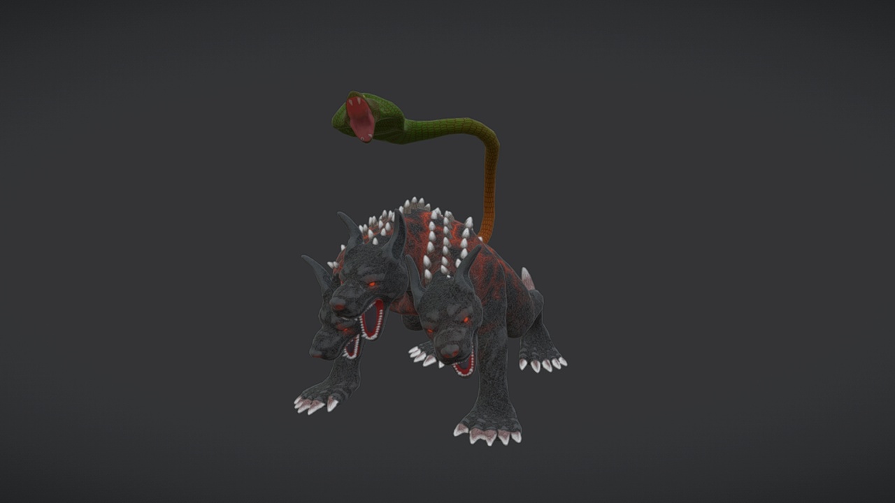Media 1 for listing Cerberus - Low-poly-Cost 3D Monster Model