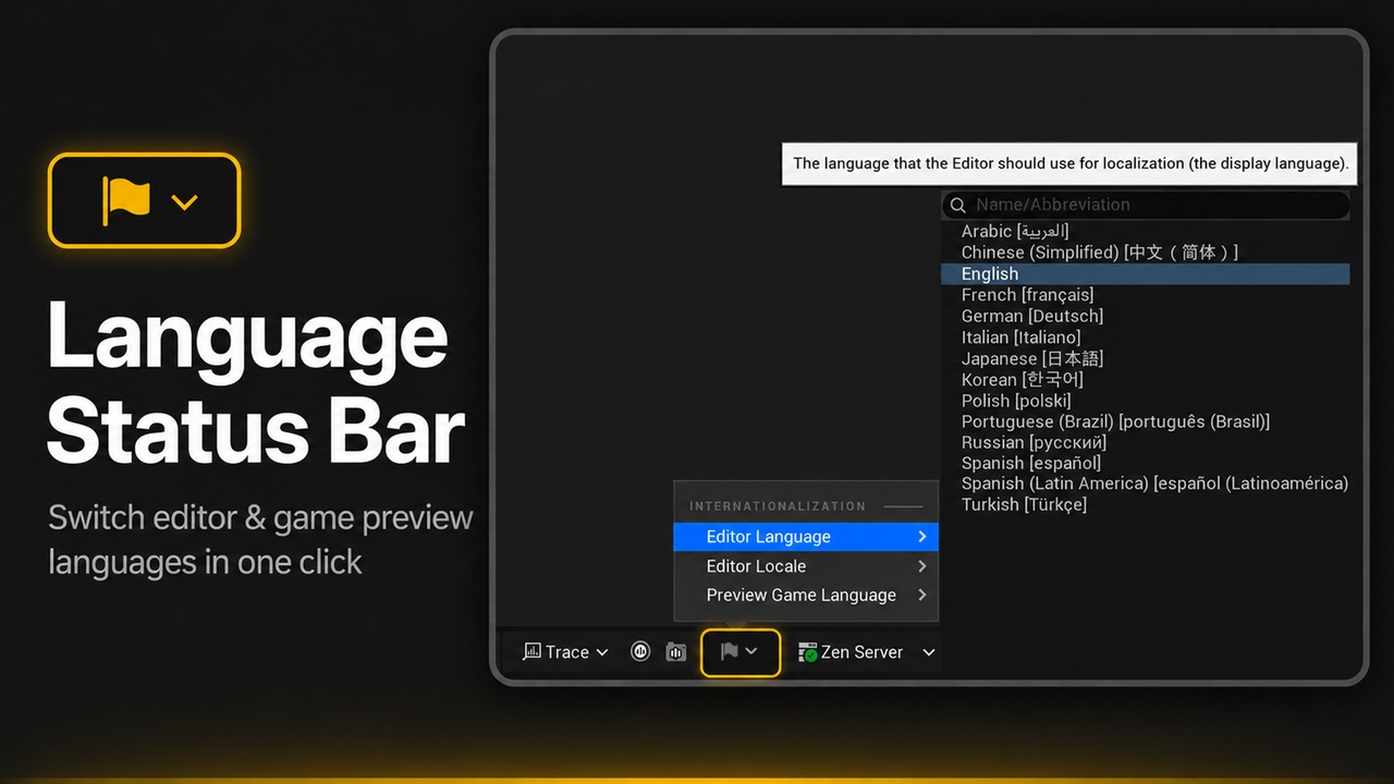 Media 1 for listing LanguageStatusBar
